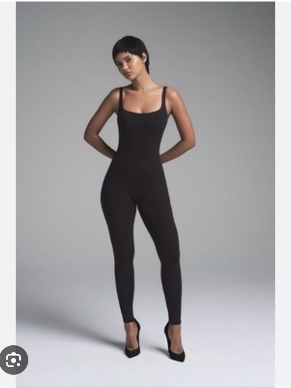 SKIMS Black Form-Fitting Jumpsuit